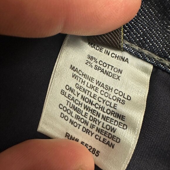 Express Women’s Dark Wash Jeans Ripped Distressed Hem Bootcut Size 41 Stretch De - Picture 6 of 8